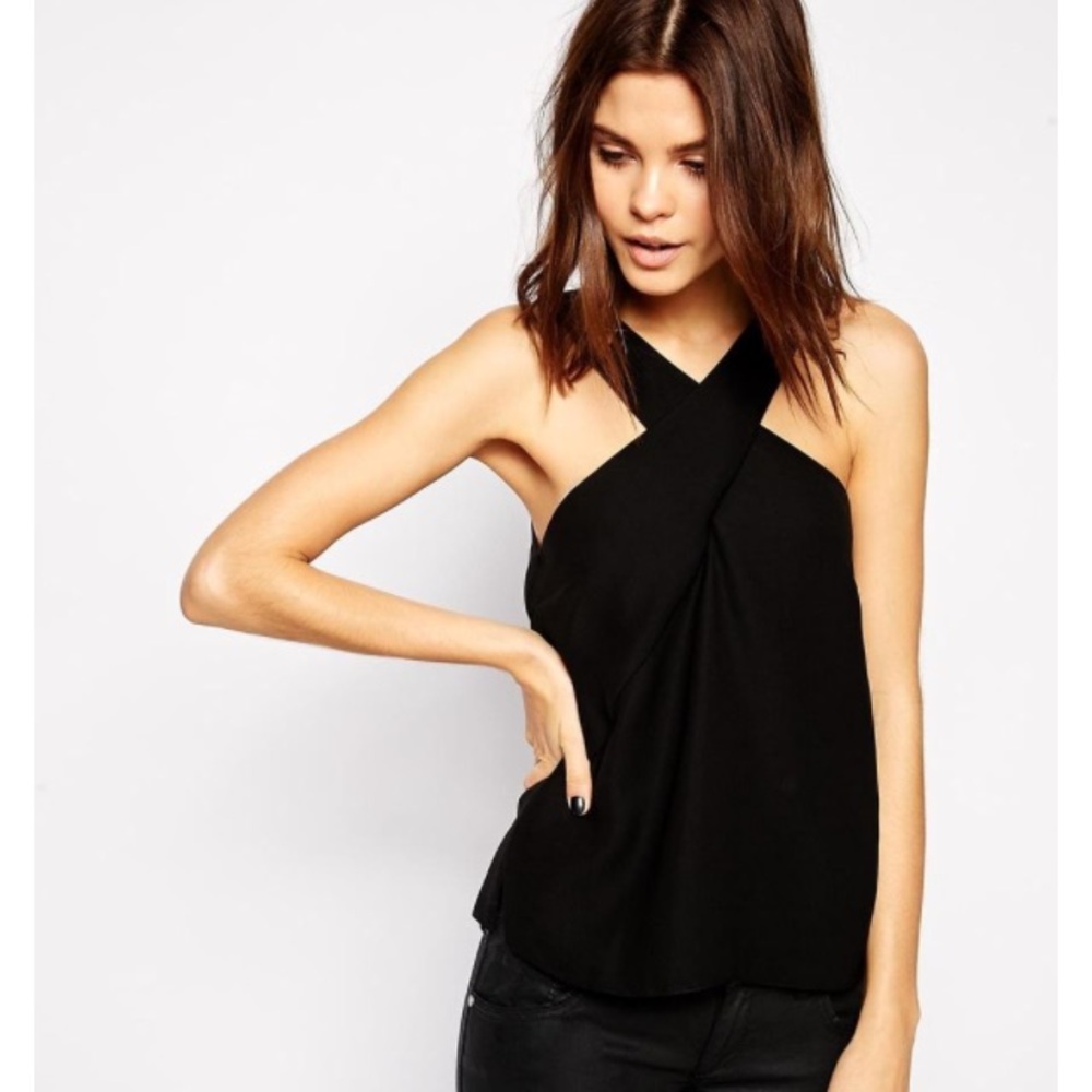 ASOS V neck wrap shell top